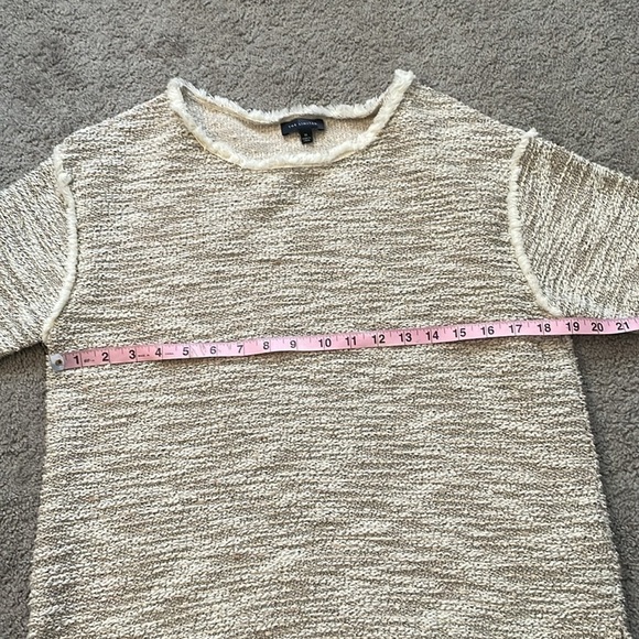 The Limited Cream Textured Tweed Fringe Sweater Shirt | Size Medium - Picture 8 of 11